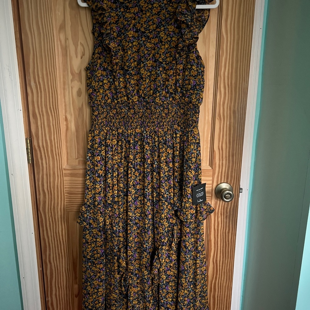 Lulu's Black and Yellow Floral Maxi Dress